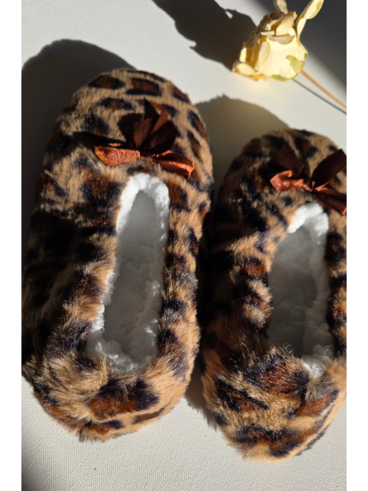 Fuzzy Slippers- Leopard Love