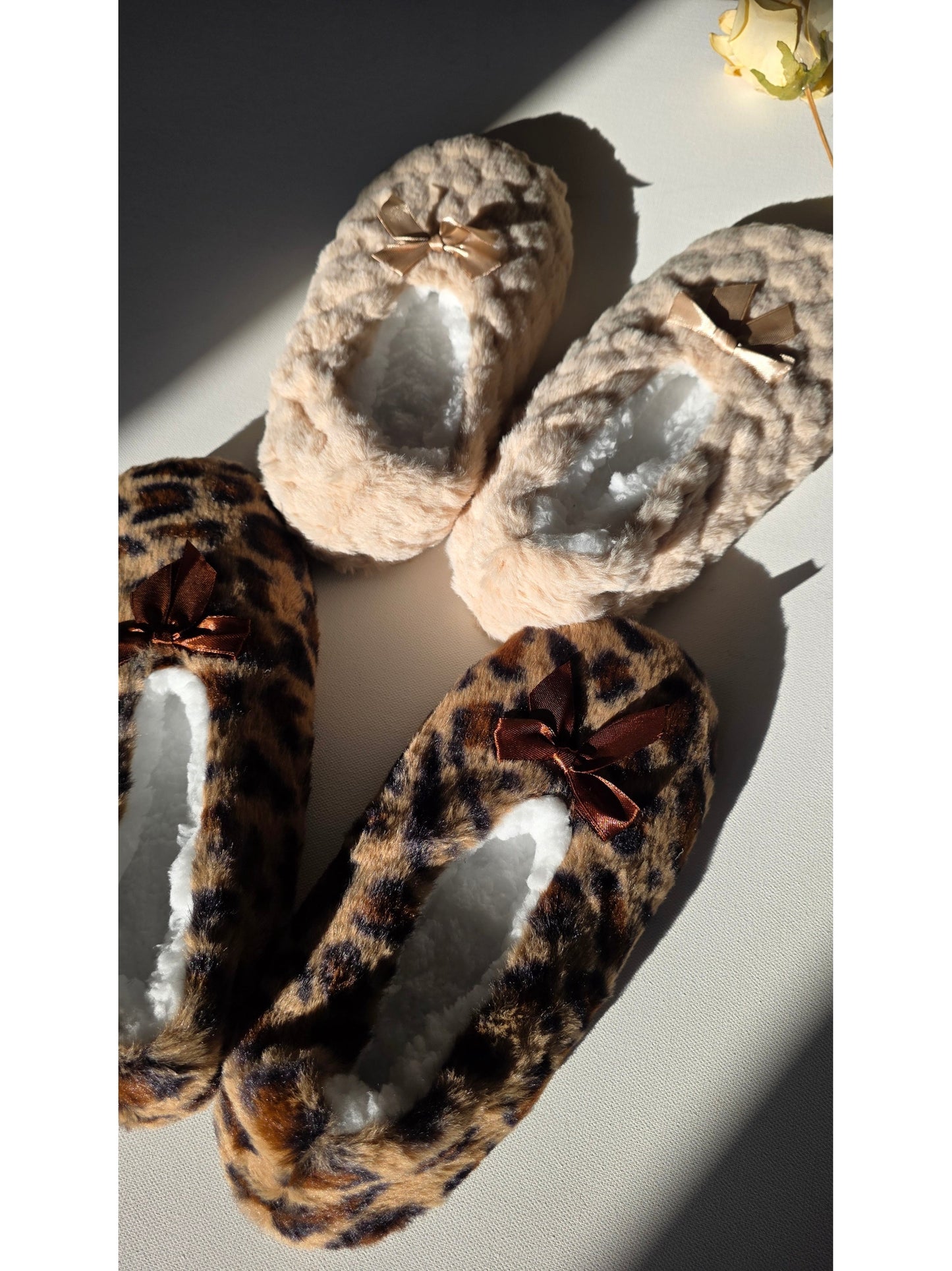 Fuzzy Slippers- Leopard Love