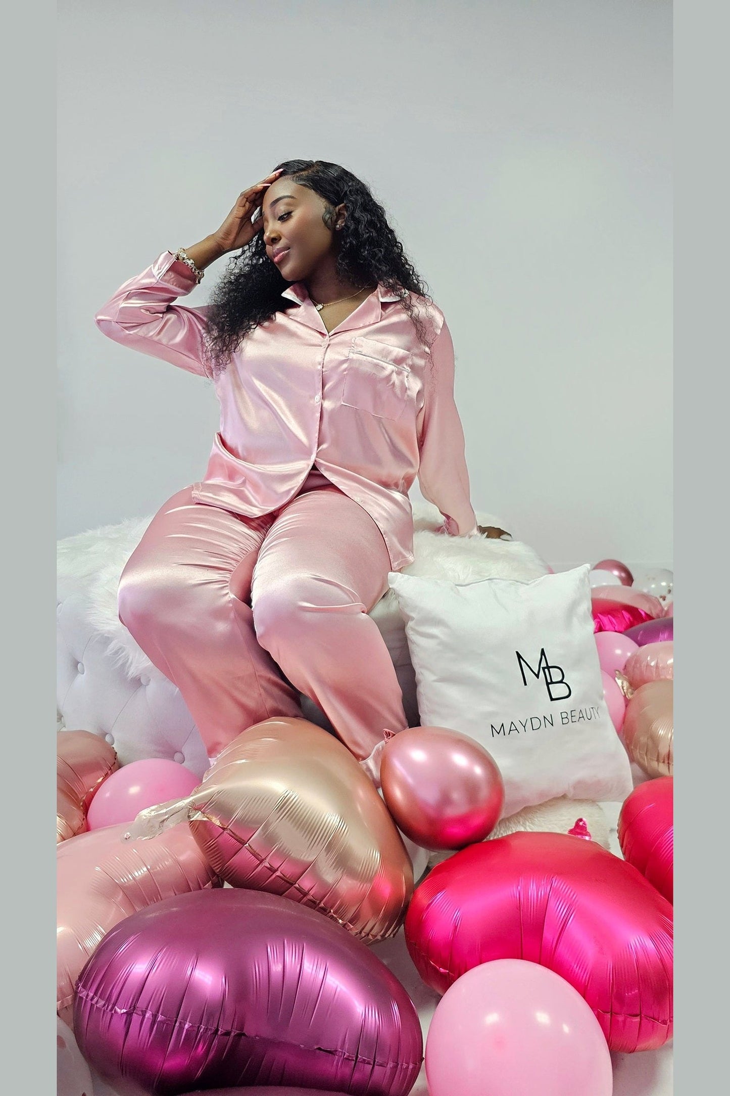 Satin Lace Pajamas Set for Women – Foxy Beauty