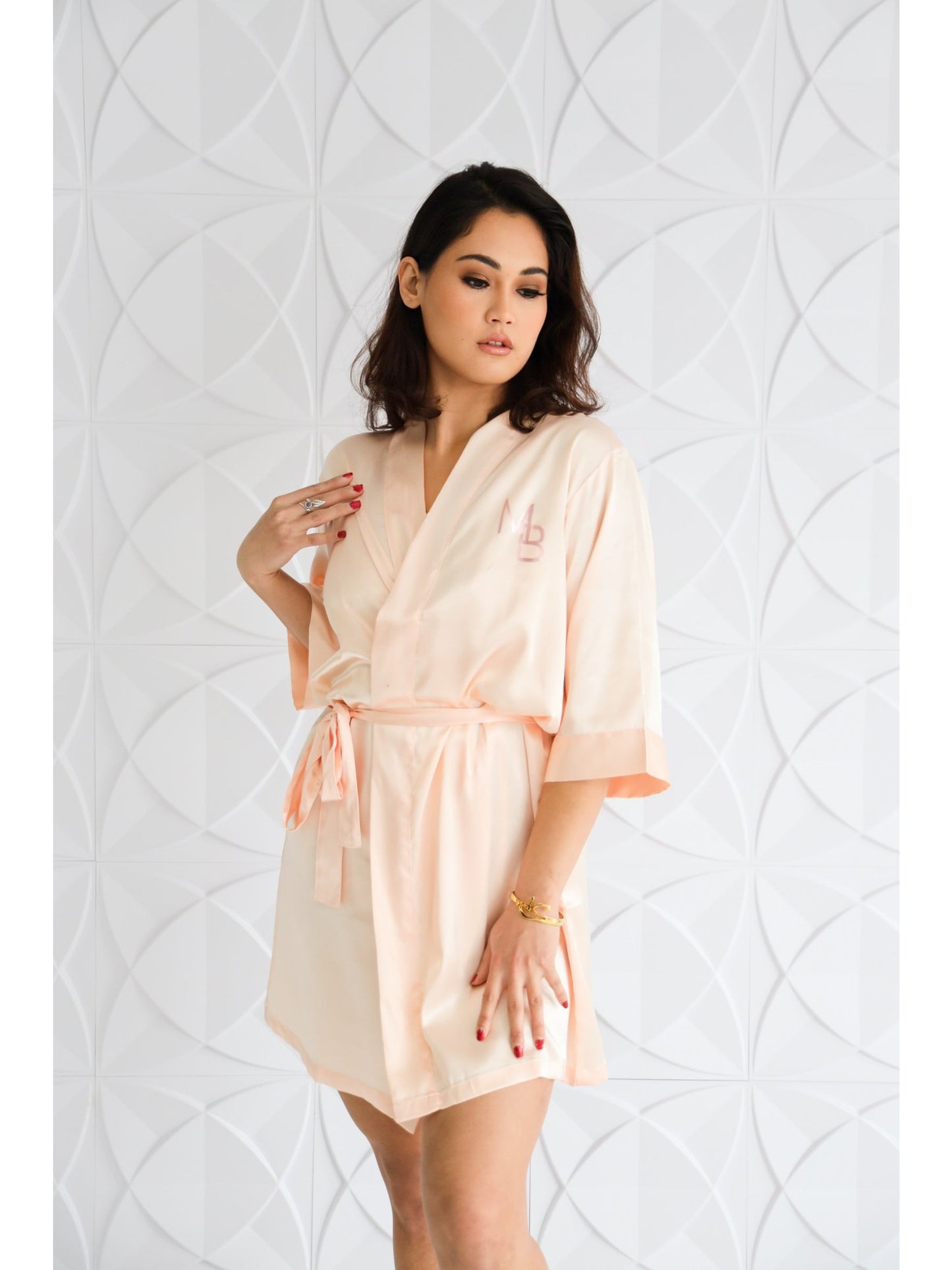 Satin Robe - Sweet Peach