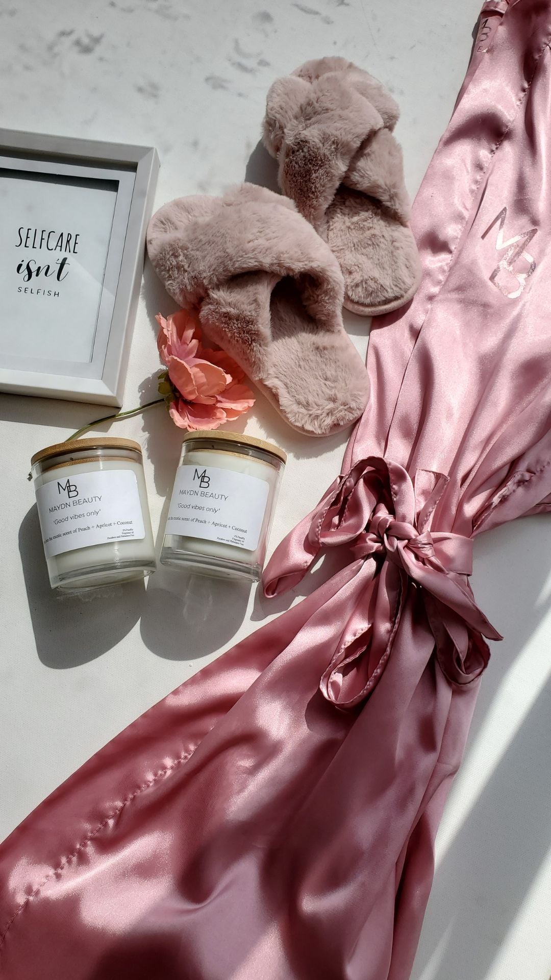 Satin Robe - Blush Pink