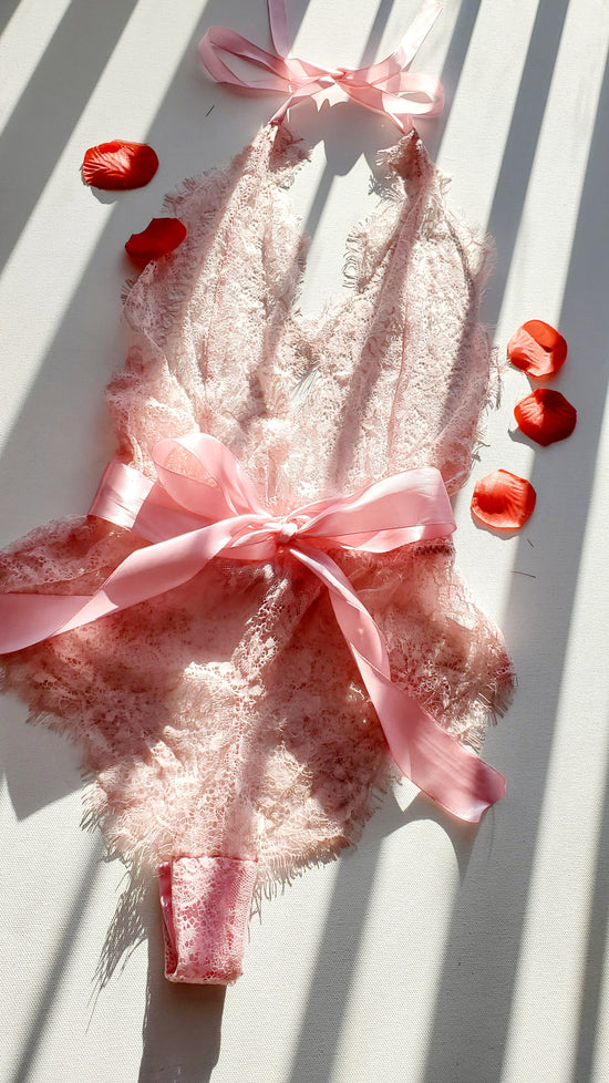 Lace Teddy- Blush Pink