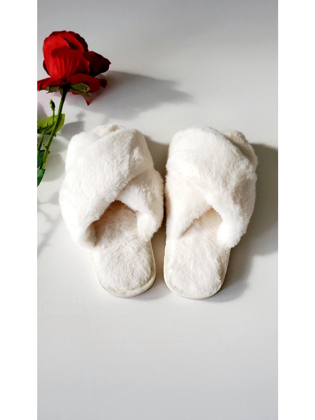 Fuzzy Slippers- White