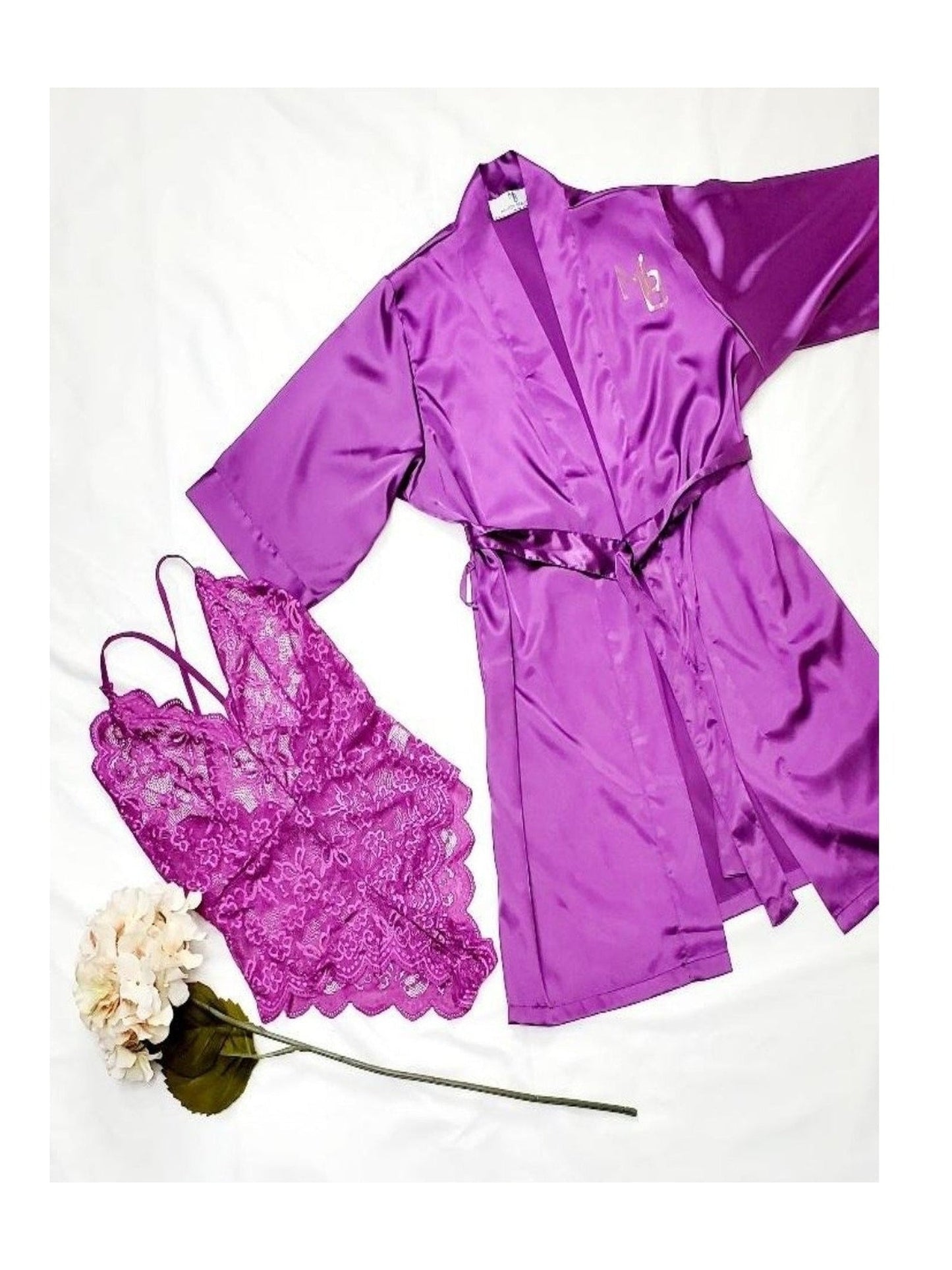 Satin Robe - Purple Bliss